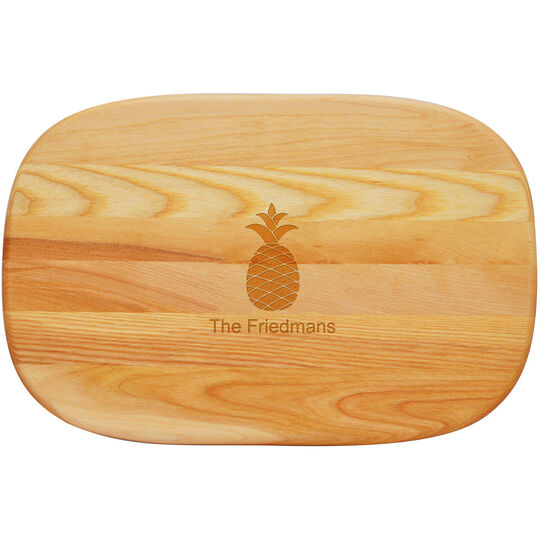 Pineapple and Name Medium 15-inch Wood Cutting Board